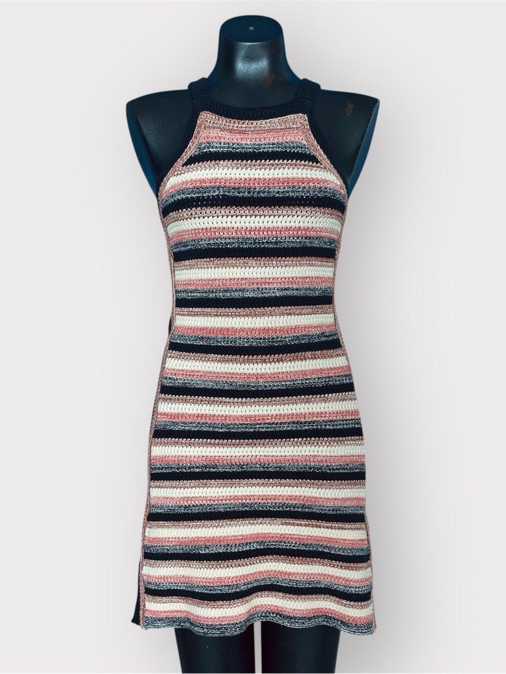 Free People Striped Crochet Mini Dress | XS/S